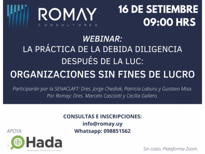 Webinar |  La práctica de la debida diligencia después de la LUC: organizaciones sin fines de lucro